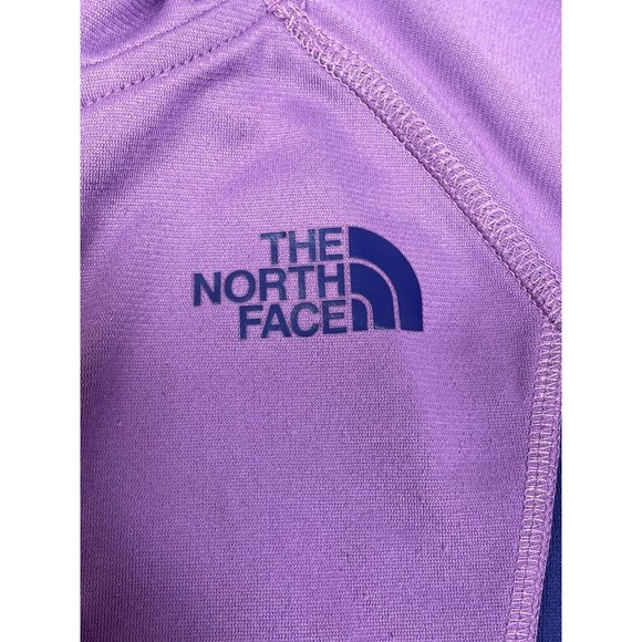 North Face Girls Hoodie 1/2 Zip Jacket XS Purple Color block Front Pocket - Picture 2 of 9